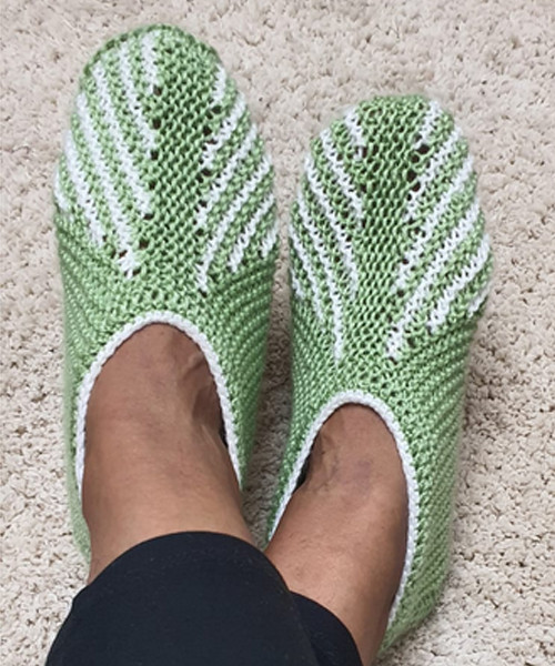 Light Green & White Socks