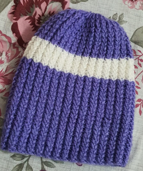 Hand Knitted Purple Cap