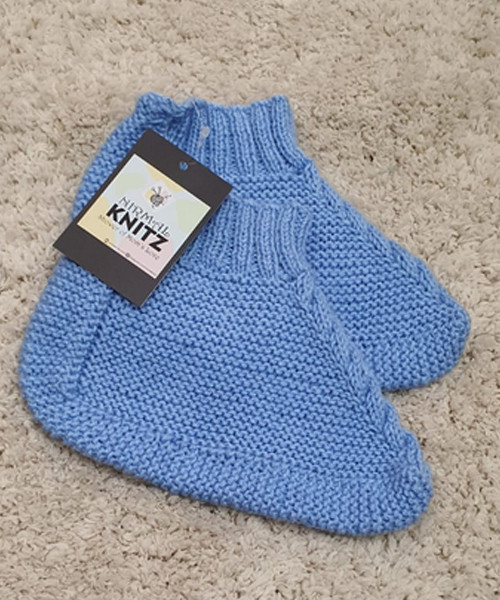 Sky Blue Handknitted Woolen Socks