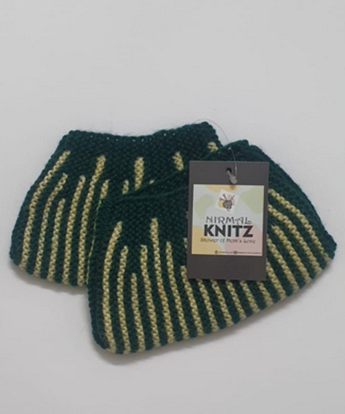 Beige & Bottle Green Socks